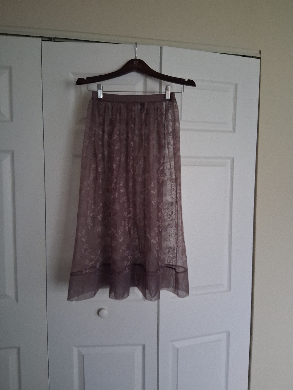 Victoria's Secret Sheer Lavender Floral Lace Skirt